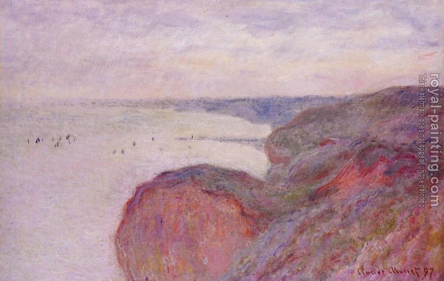 Claude Oscar Monet : On the Cliff near Dieppe, Overcast Skies